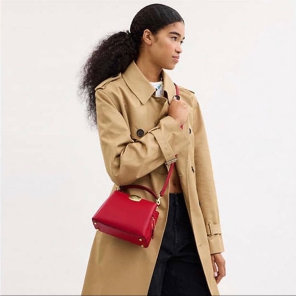 NWT！2PCS COACH Eliza Mini Carryall Bag（CW040）Gold/BoRed  and Eliza Wallet（CP254） - Picture 10 of 16